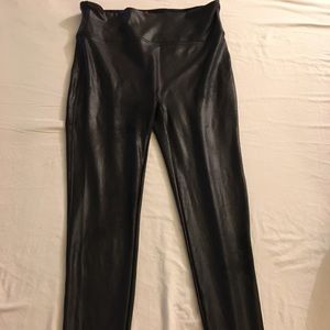 SPANX Faux Leather Leggings (Plus) - Black